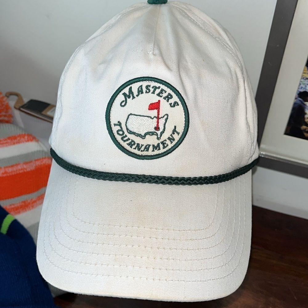 Worn stain American Needle Augusta National Masters Corded leather strap hat Cap